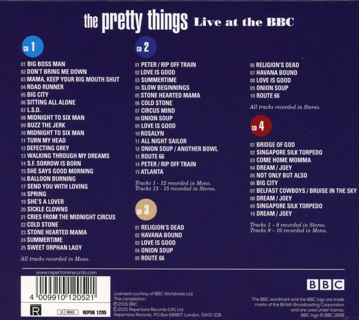 The Pretty Things - Live At The BBC (4CD)