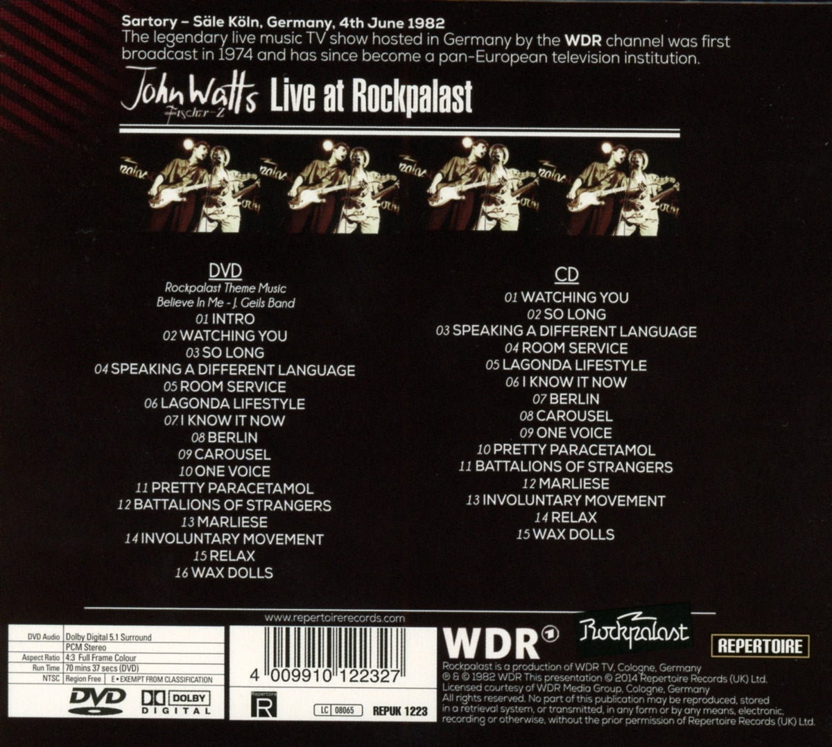 John Watts - Live At Rockpalast (CD+DVD)