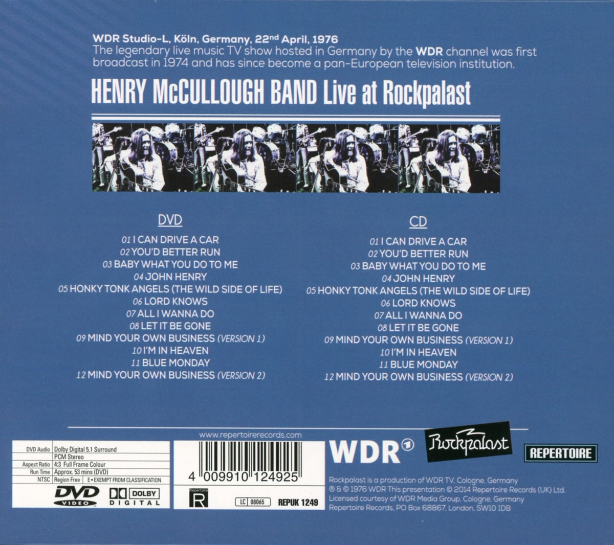 Henry McCullough - Live At Rockpalast (CD+DVD)