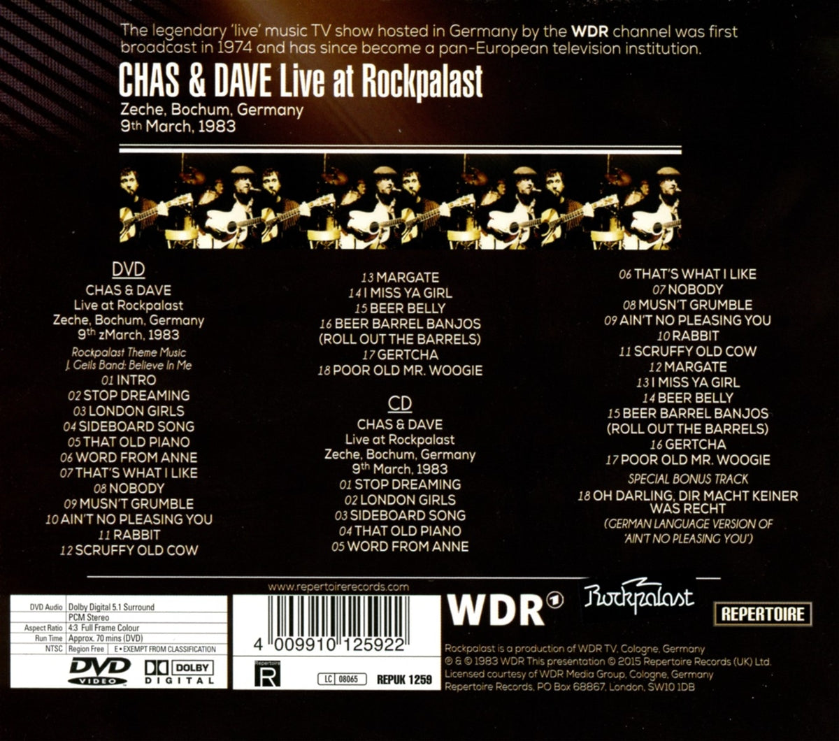 Chas & Dave - Live At Rockpalast 1983 (CD+DVD)