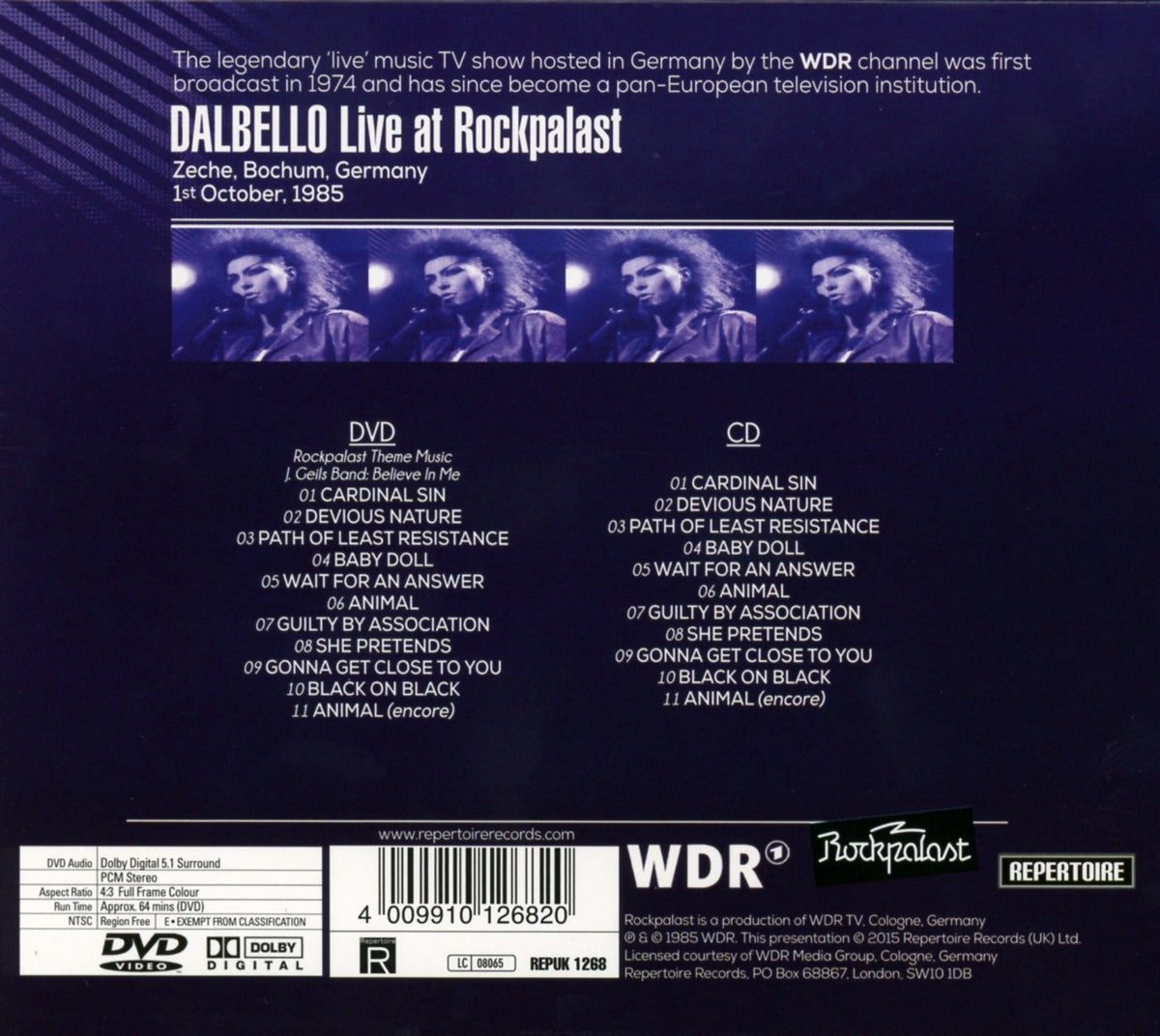 Dalbello - Live At Rockpalast (CD+DVD)