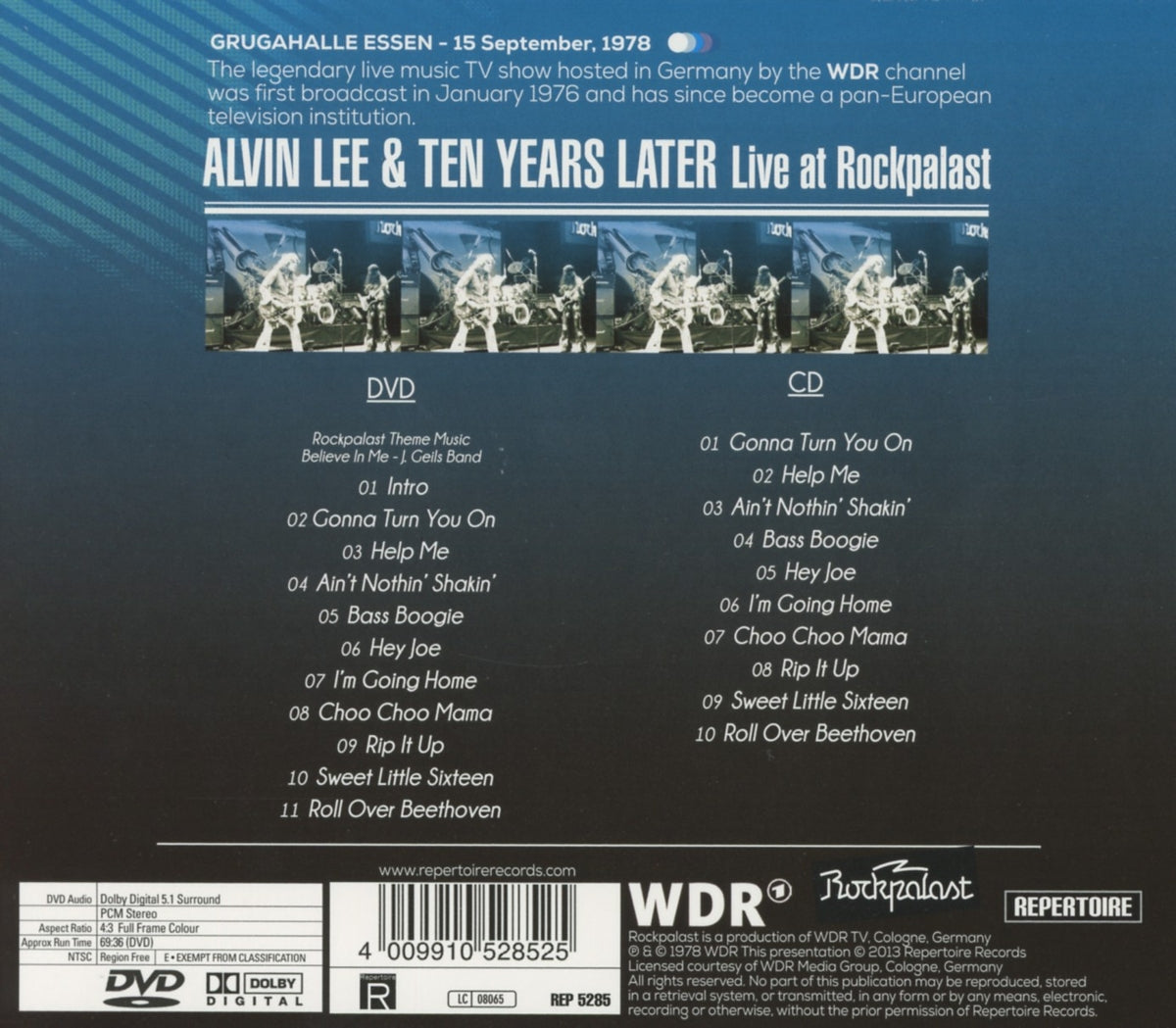 Alvin Lee & Ten Years Later - Live At Rockpalast (1978) (CD+DVD)