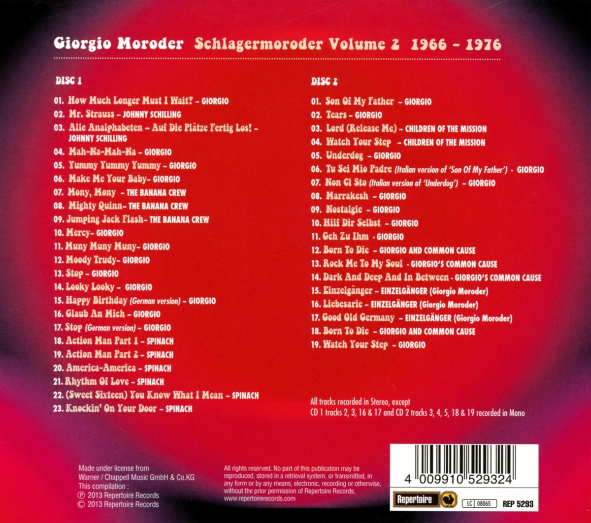 Giorgio Moroder - Schlager Moroder Vol.2 1966-1976 (2CD)