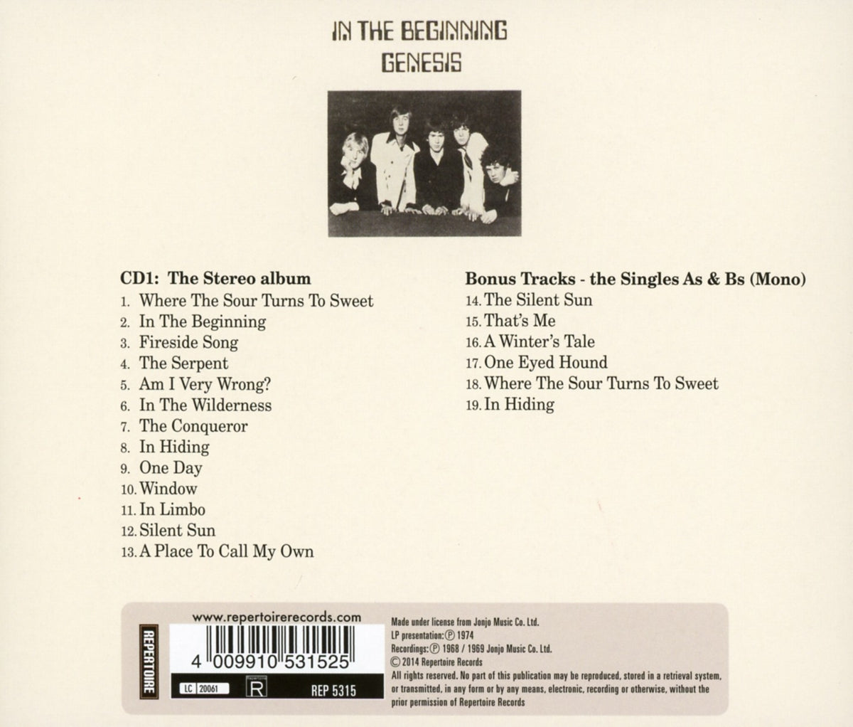 Genesis - In The Beginning (CD)
