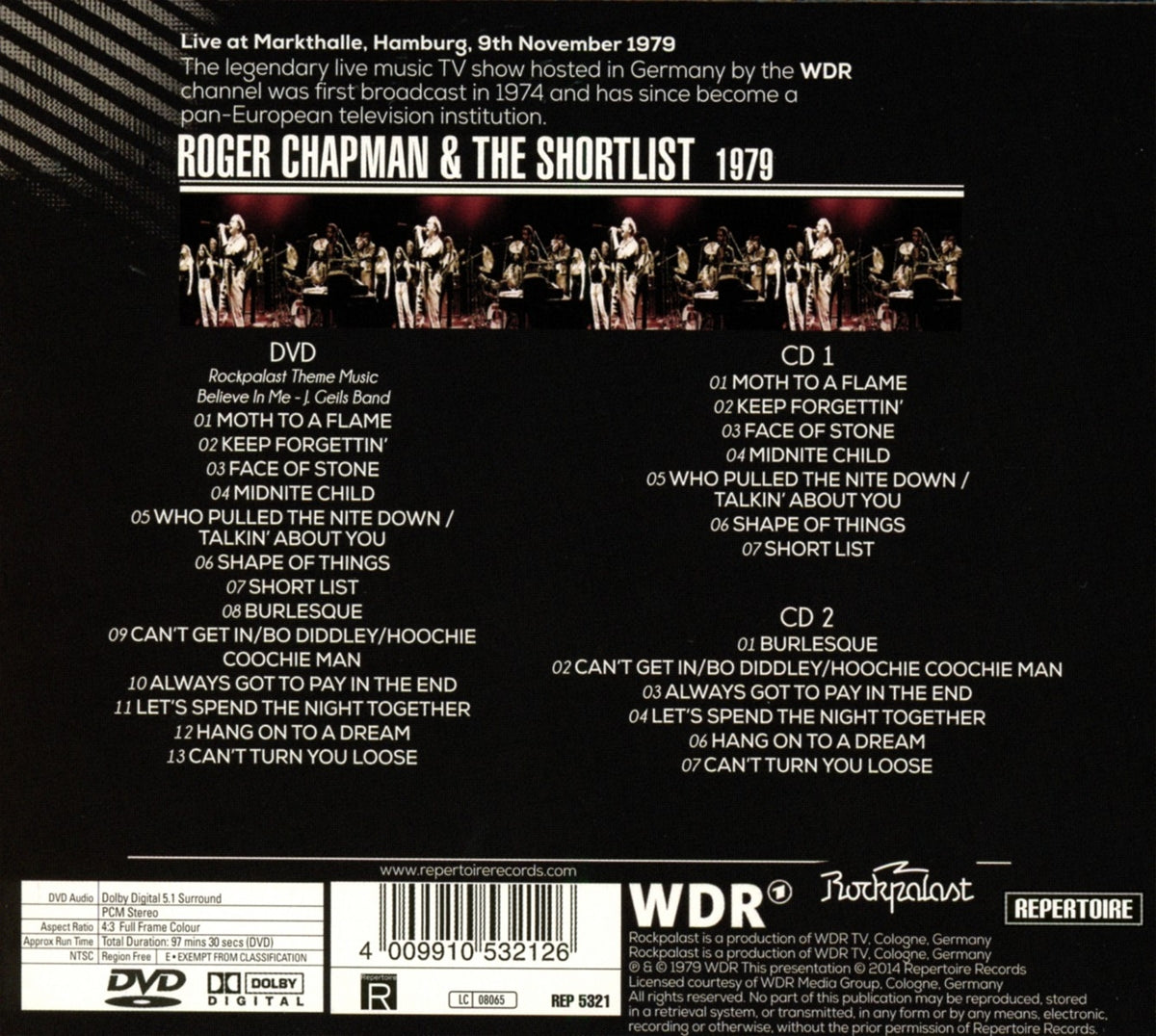 Roger Chapman - Live At Rockpalast (Markhalle Hamburg 1979) (2CD+DVD)