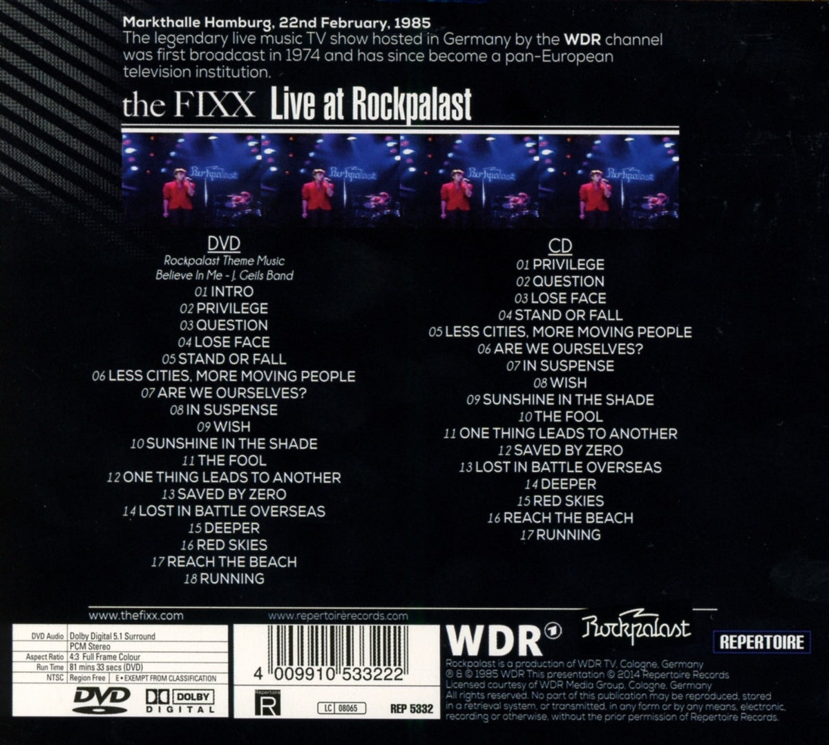 The Fixx - Live At Rockpalast 1985 (CD+DVD)